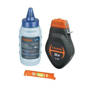 Tiralíneas 30m. cuerpo de plástico y nivel, incluye gis 18574 Truper