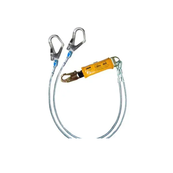 Línea de Conexión Doble con Amortiguador de Caída – 1 Gancho Chico y 2 Ganchos Grandes