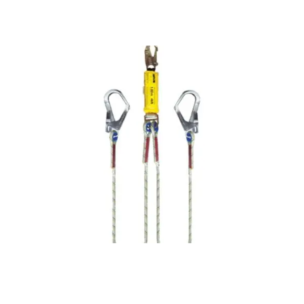 Línea de Conexión Doble con Amortiguador de Caída – 1 Gancho Chico y 2 Ganchos Grandes (Versión 2)