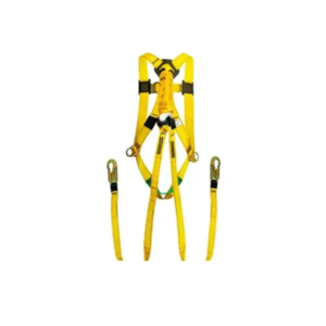 Kit Arnés con 2 Anillas y 3 Hebillas + Línea de Conexión 1.80 m con Amortiguador y Dos Ganchos de 3/4"